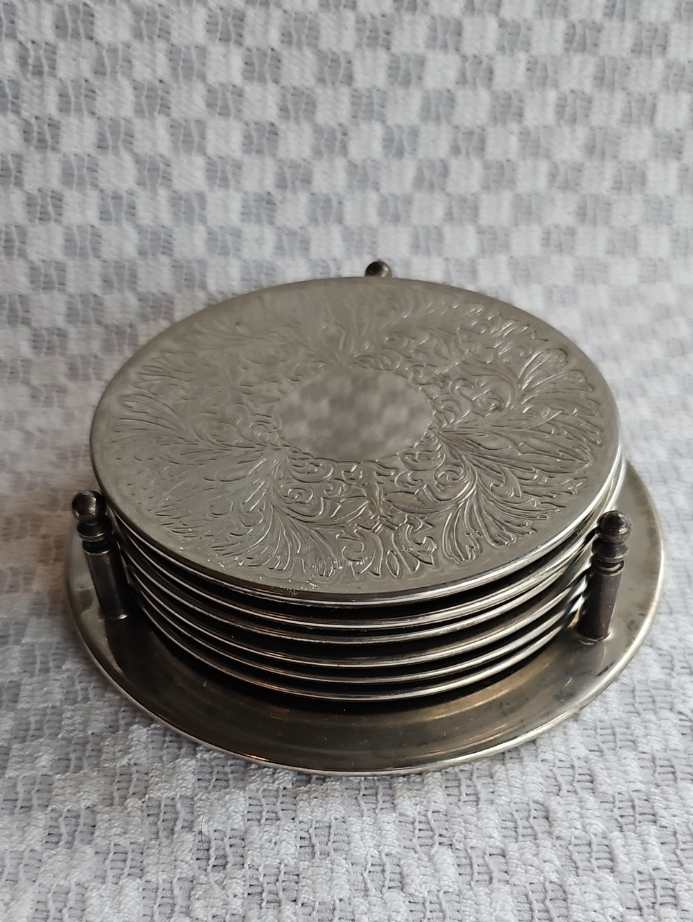 Vintage Mikasa Silver Plated Coaster Set